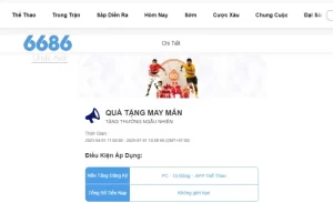 Tìm hiểu chi tiết về chương trình quà tặng may mắn của 6686